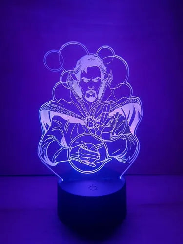 Doctor Strange Lampara Led Ilusion 3d Marvel Comics Avengers Negra