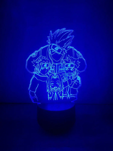 Equipo 7 Lampara Led Ilusión Naruto Decoración Anime Manga