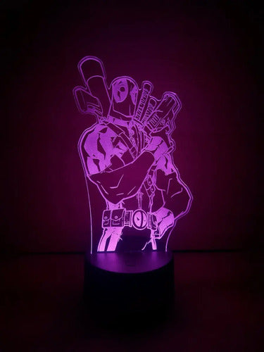 Deadpool Lampara Led Ilusion 3d Marvel Avengers Comic Fanart Negra