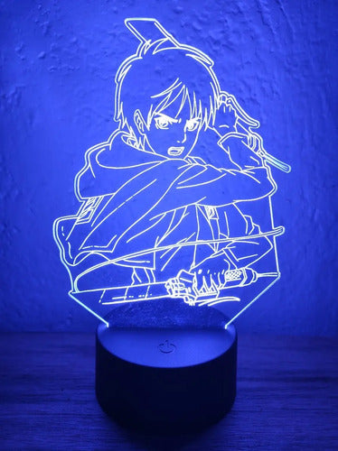 Eren Lampara Led Ilusion 3d Shingeki No Kyojin Snk Verde