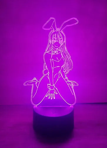 Lampara Led 3d Bunny Girl Mai Sakurajima Seishun Buta Yarou