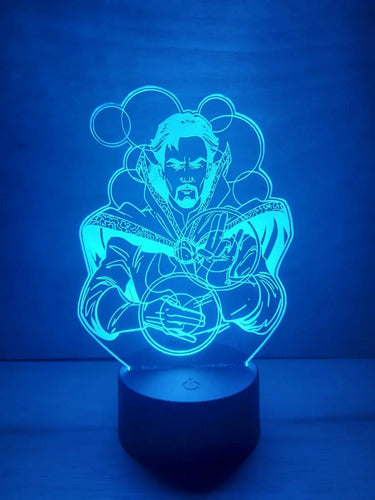 Doctor Strange Lampara Led Ilusion 3d Marvel Comics Avengers Negra