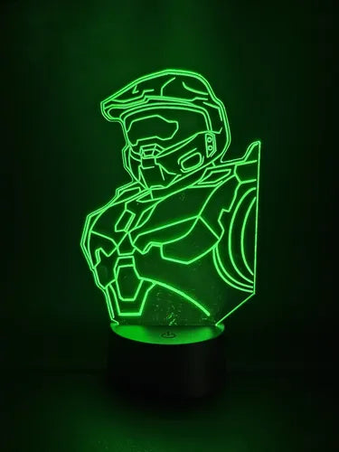 Halo Chief Master Lámpara Led Fanart Game Decoracion