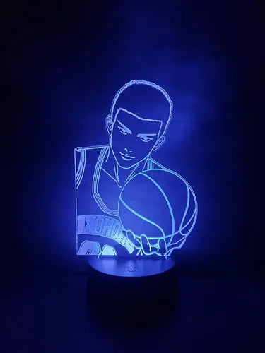 Hanamichi Sakuragi Slam Dunk Lampara Led 3d Fanart Manga Negro