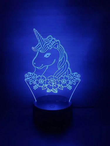 Unicornio Decoracion Lámpara Led Animado Artline Infantil Negro