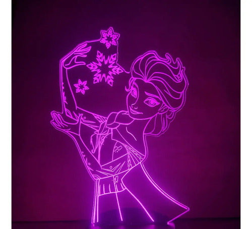 Lámpara Led Princesa Elsa Frozen Fan Art Decorativa