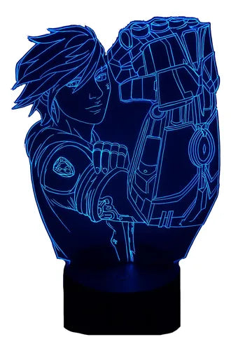 Lámpara Vi Puño Lol Juego Led Ilusión Decoración Fan Art