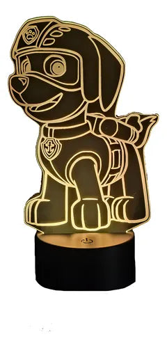 Lámpara Zuma Paw Patrol Led Ilusión Decoración Fan Art