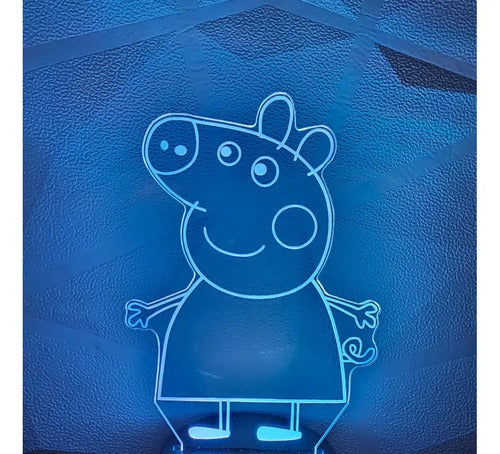 Peppa Pig Lámpara Led Fanart Infantil Decoración Negro