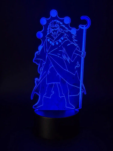 Madara Uchiha Sennin Lampara Led Ilusión 3d Naruto Anime Base Negra