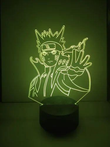 Lampara Led Ilusión 3d Naruto Kyubi Decoración Anime