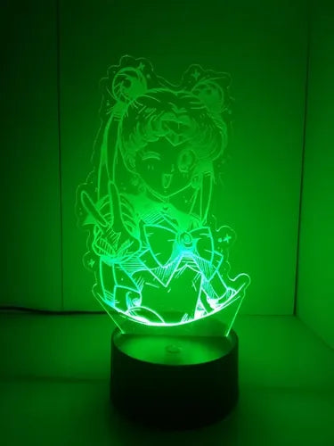 Sailor Moon Serena Lampara Led Ilusión 3d Figura Decoración