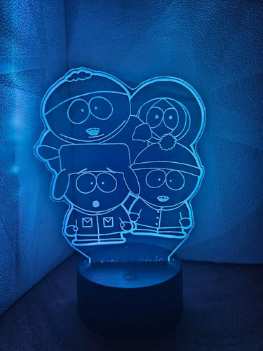 South Park Regalo Lampara Led Ilusion 3d Decoración Negro