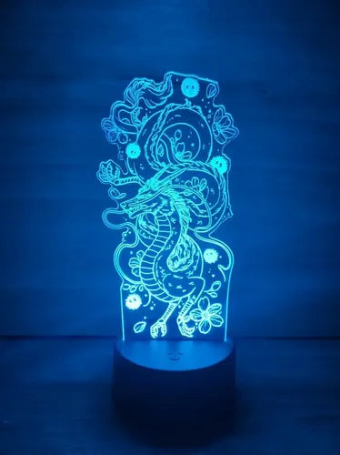 Lampara Led 3d Dragón Haku El Viaje De Chihiro Studio Ghibli