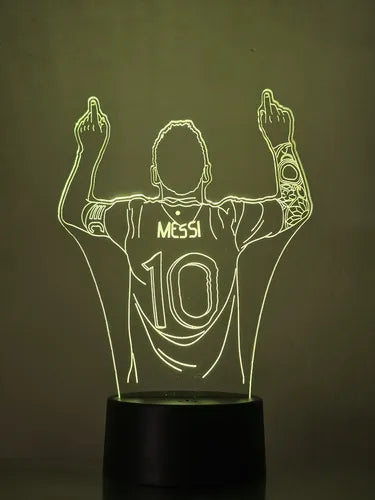 Lionel Messi Lámpara Led Ilusión 3d Futbol Argentina Fanart