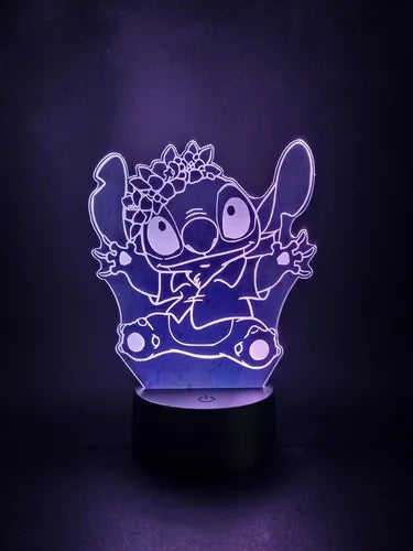 Lampara Led 3d Stitch De Lilo Y Stitch Decoración Luz