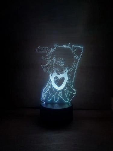 Blue Exorcist Lampara Led Ilusion 3d Anime Rin Okumura Negro