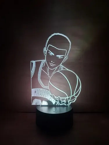 Hanamichi Sakuragi Slam Dunk Lampara Led 3d Fanart Manga Negro