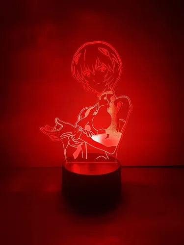 Evangelion Rei Ayanami Lampara Led Ilusion 3d Anime Manga