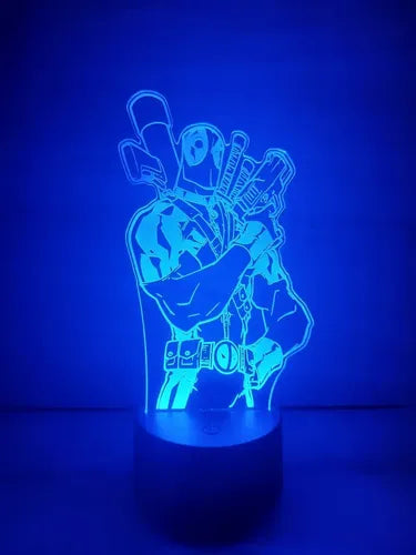 Deadpool Lampara Led Ilusion 3d Marvel Avengers Comic Fanart Negra