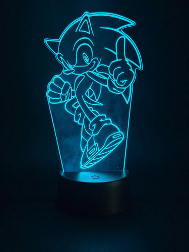 Sonic Dedo Lámpara Led Fanart Decorativo Infantil Negro