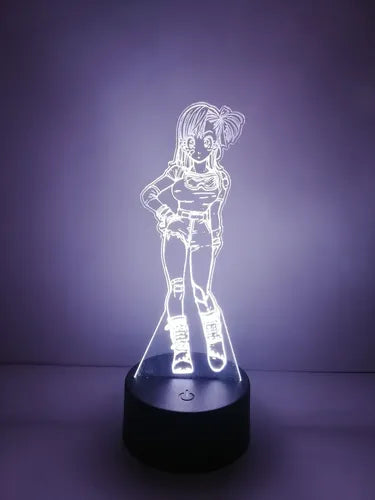 Bulma Drangon Ball Goku Lampara Led Ilusion 3d Anime Manga