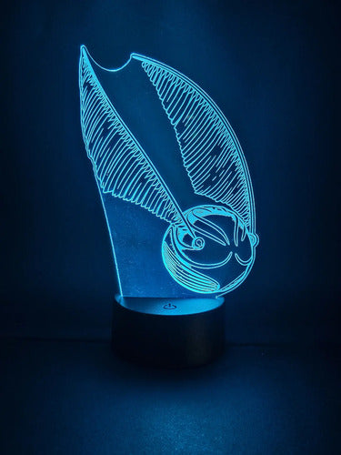 Snitch Dorada Harry Potter Lampara Led Ilusion 3d Hogwarts Negro