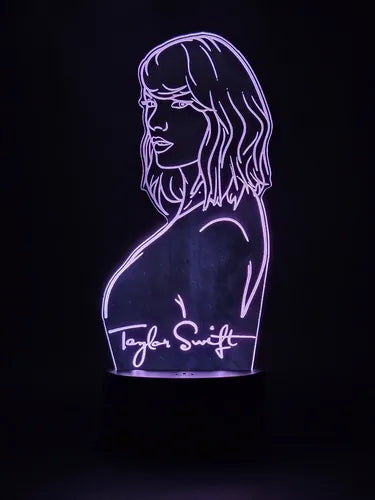 Taylor Swift Lampara Led 3d Cantante Decoración Fan Art