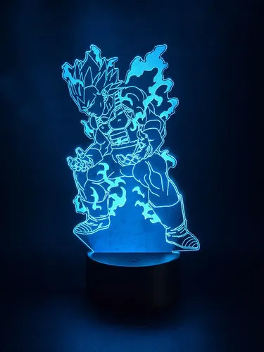 Vegeta Mega Instinto Dragon Ball Lámpara Led Luz Ilusión 3d