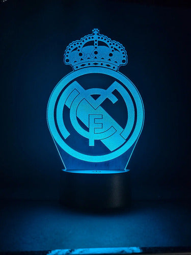 Real Madrid Fútbol Lampara Led Ilusion 3d Fanart