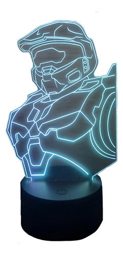 Halo Chief Master Lámpara Led Fanart Game Decoracion