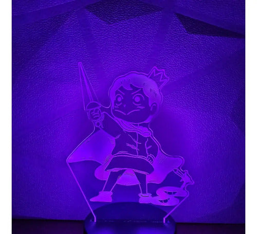 Bojji Y Kage Ranking Of Kings Lámpara Led Ilusión 3d Fanart