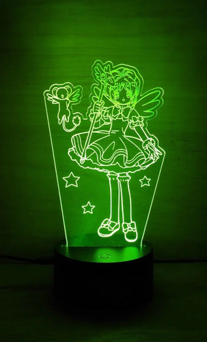 Sakura Card Captor Kero Lampara Led 3d Luz Decoración Stars
