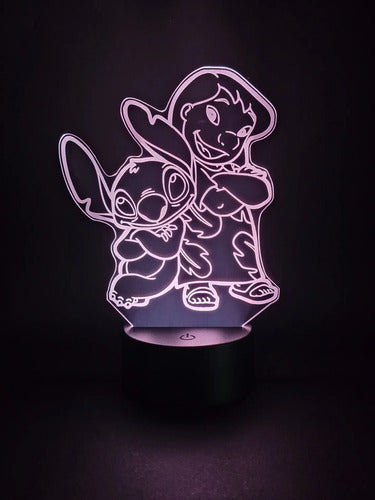 Lámpara Lilo Y Stitch Ilusión Decoración Fan Art