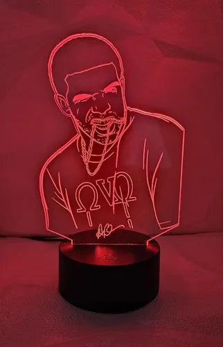 Drake Lampara Led Cantante Decoración Fanart Cantante