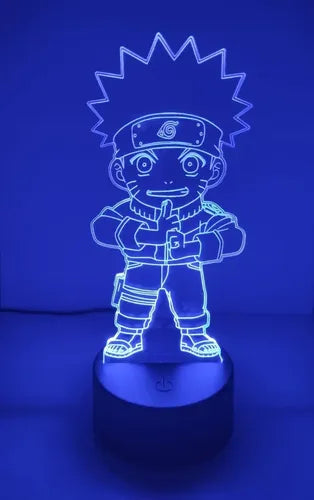 Lampara Led Ilusión 3d Naruto Chibi Decoración Anime