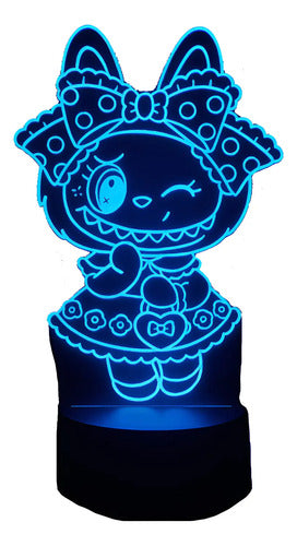 Lámpara Labubu Niña Led Ilusión Decoración Fan Art