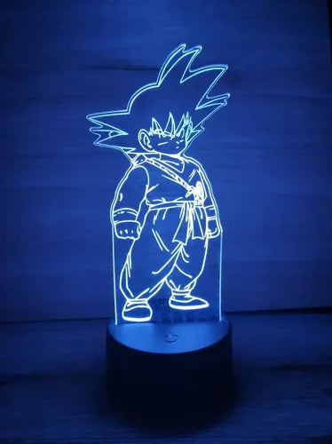 Lampara Led Ilusión 3d Goku Niño Dragon Ball Decoración