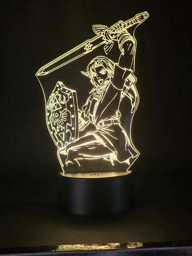 Link Legend Of Zelda Espada Maestra Lampara Led Ilusion 3d  Negro