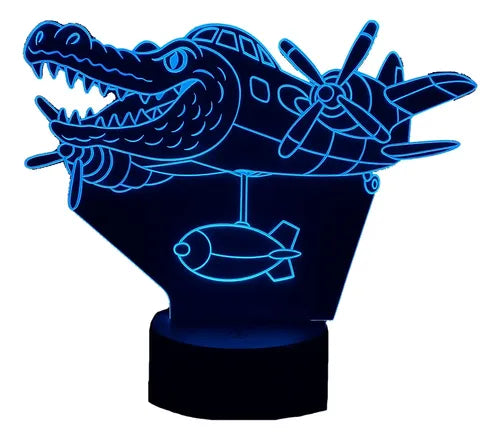 Lámpara Bombardino Crocodilo Led Ilusión Decoración Fan Art