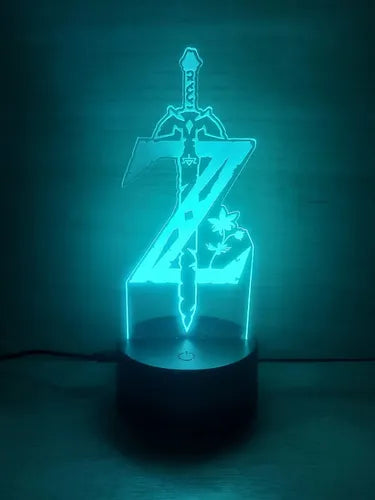 Legend Of Zelda Espada Link Lampara Led Ilusion 3d  Negro