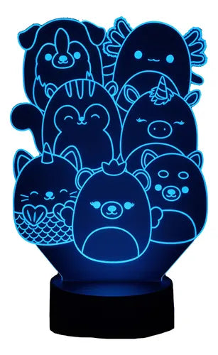Lámpara Squishmallows Led Ilusión Decoración Fan Art