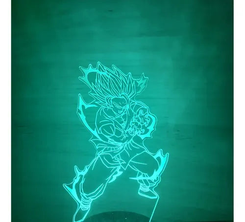 Lámpara Led Goku Ss2 Dragon Ball Z Fanart Decorativa