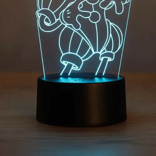 Pomni Lámpara Led Ilusión 3d El Asombroso Circo Digital Negro Transparente