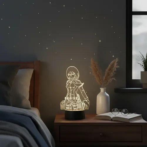 Lampara Led 3d Mikasa Ackerman Shingeki No Kyojin