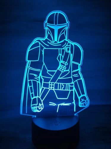 Lampara Led 3d The Mandalorian Star Wars