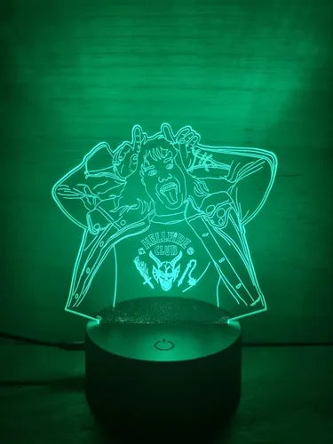 Stranger Things Eddie Munson Lámpara Led Ilusión 3d Fan Art