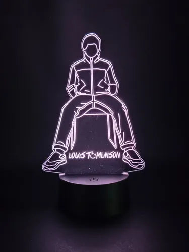 Louis Tomlinson Lampara Led 3d Decoracion One Direction Negro