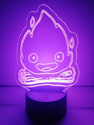 Lampara Led 3d Calcifer Studio Ghibli