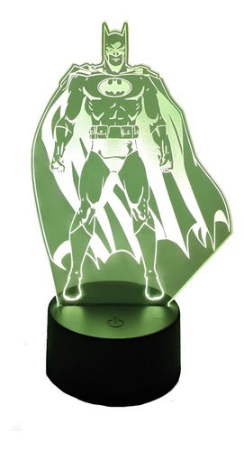 Batman Comic Lampara Led Ilusion 3d Super Heroe Dc Fanart Negro Verde